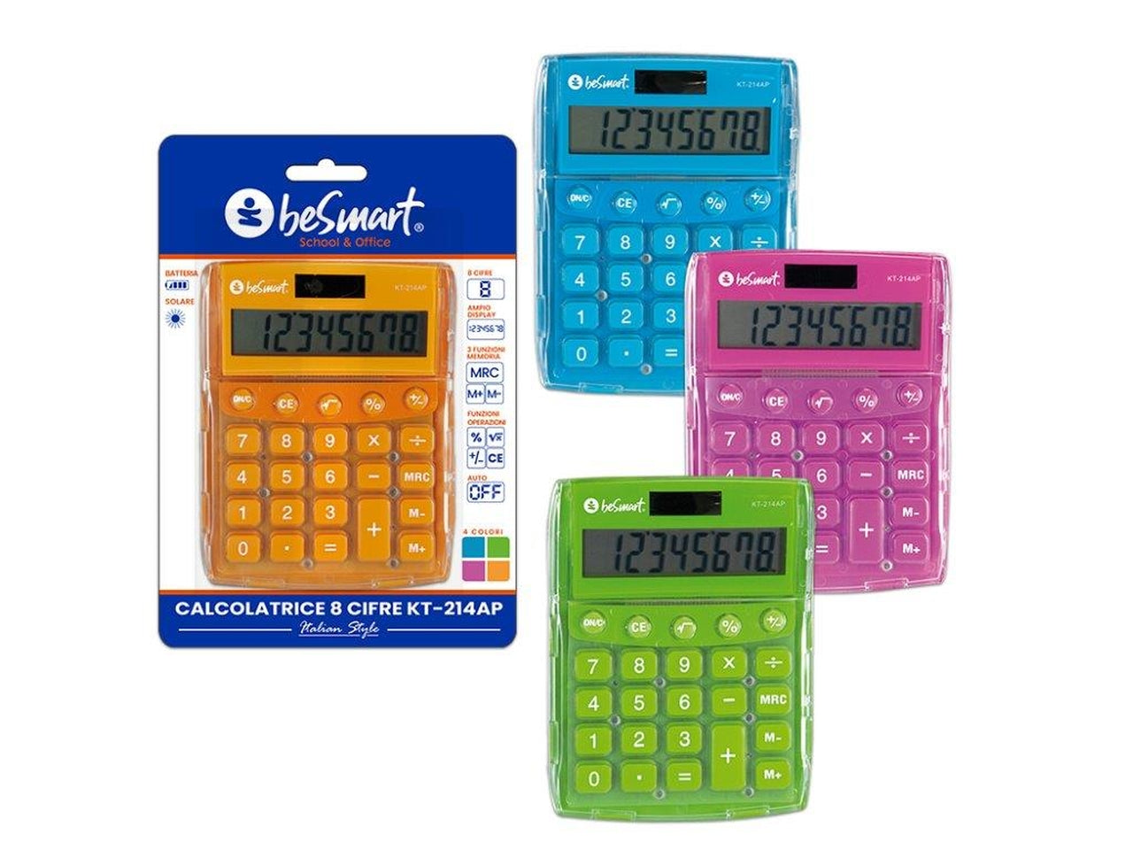 Calcolatrice big be smart trasparente in colori assortiti