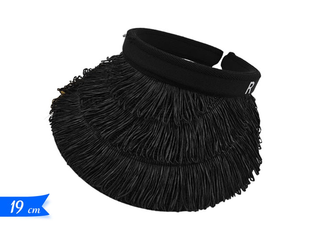 Cappello paglia di colore nero 19x14cm