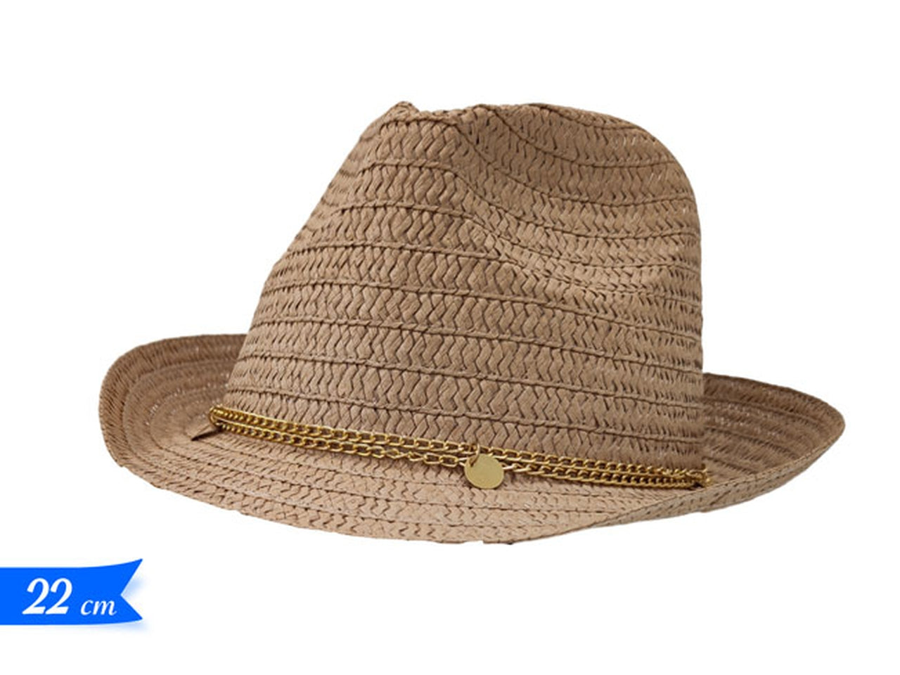 Cappello paglia con decoro di colore marrone