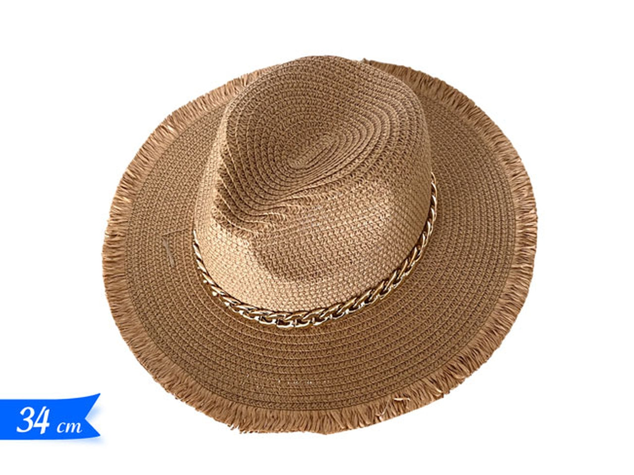 Cappello paglia con decorazione 34x11cm