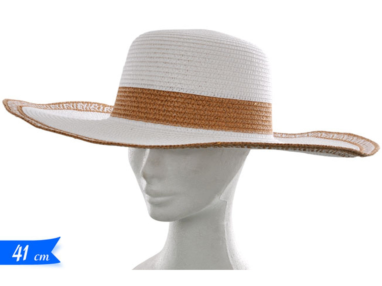 Cappello paglia con decorazione 41x10cm