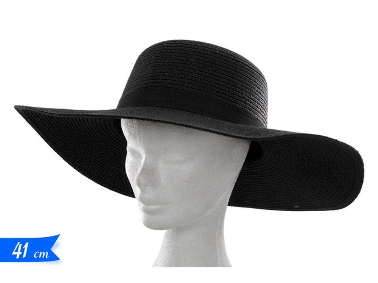 Cappello paglia nero 41x10cm