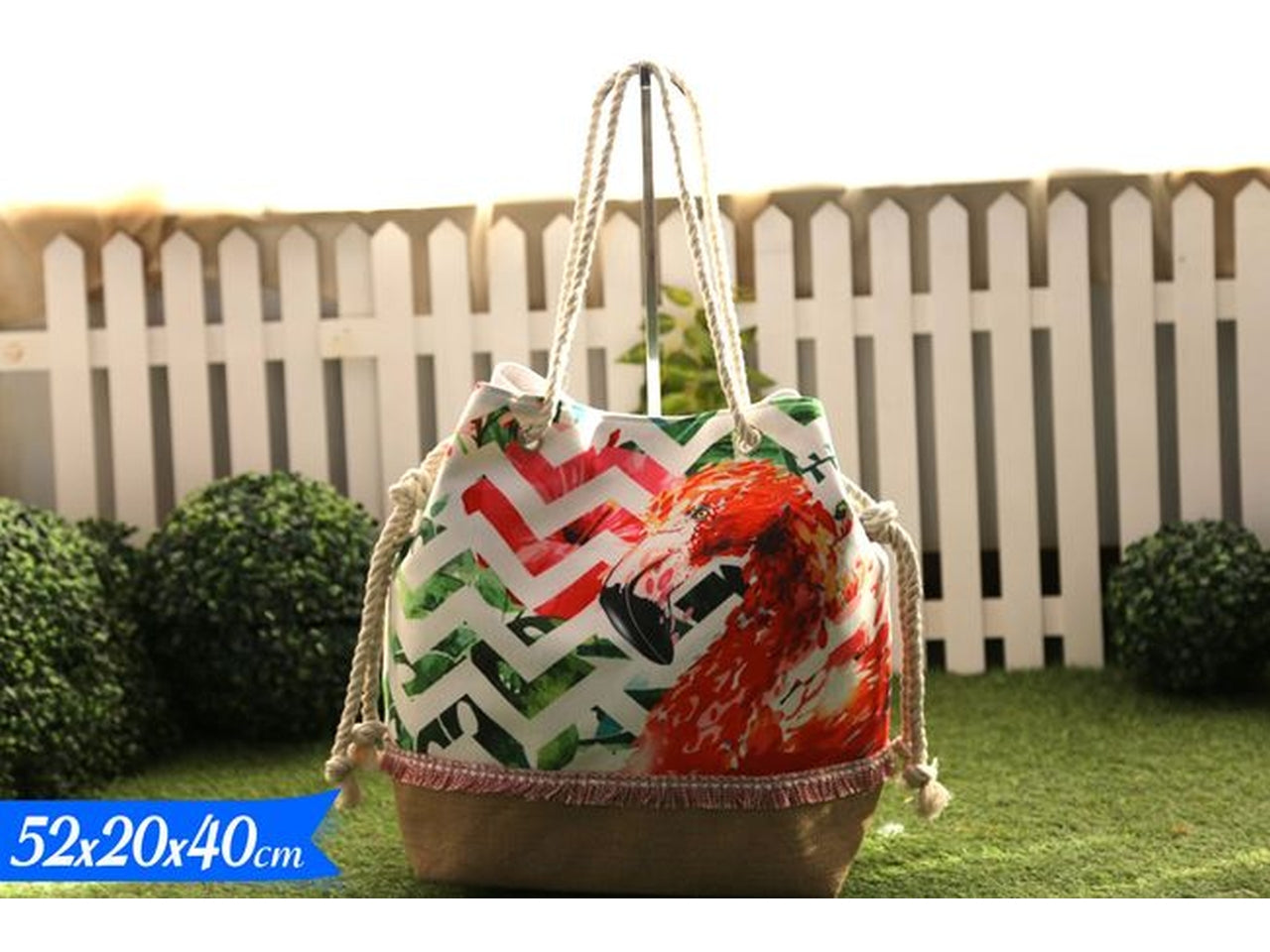 Borsa mare zig-zag flamingo