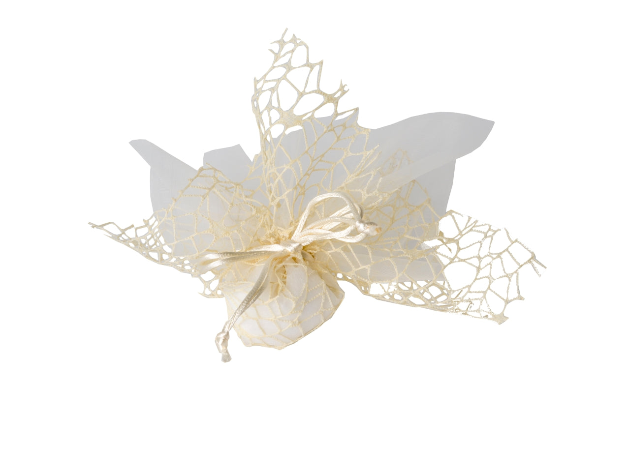 Velo rete xl con tirante 25x25cm crema