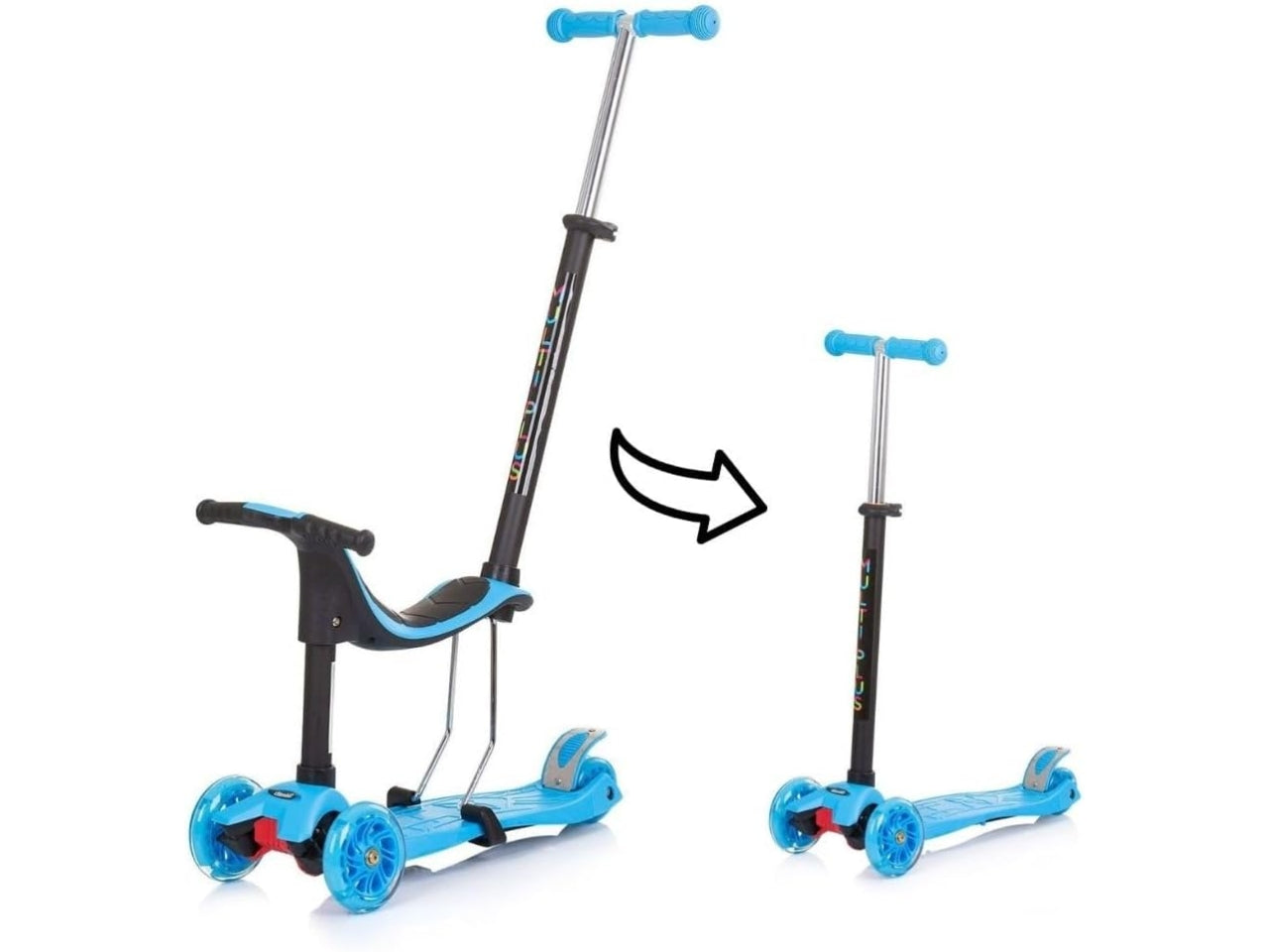 Scooter monopattino 3 in 1 blu