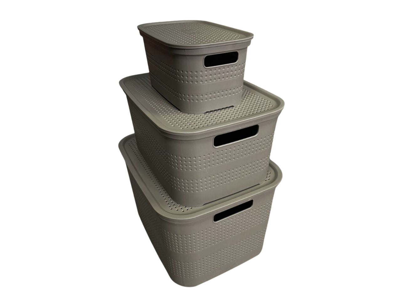 Linea smart tris scatola con coperchio small-medium-large con divisore interno cappuccino