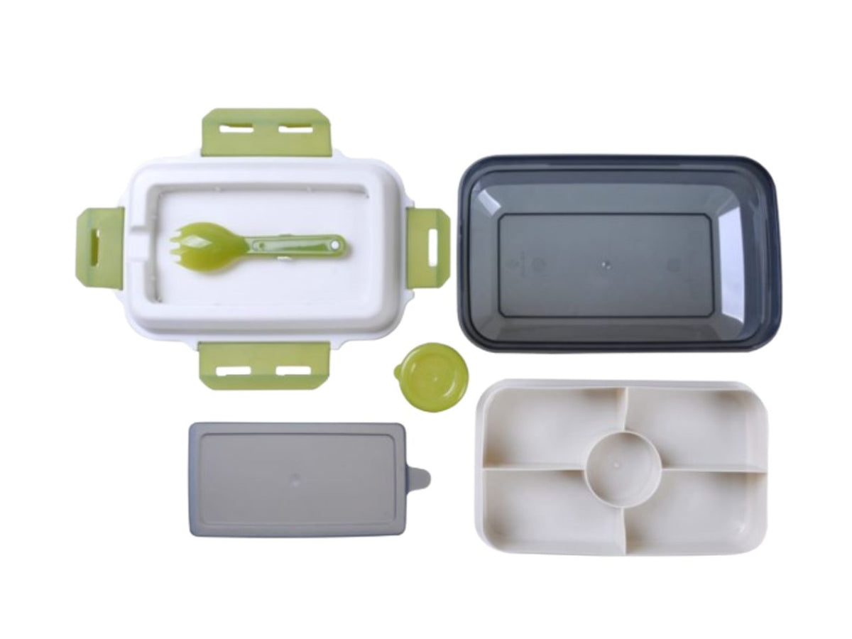 Linea cucina portapranzo superlock rettangolare con posate 1200ml grigio fumÃ¨