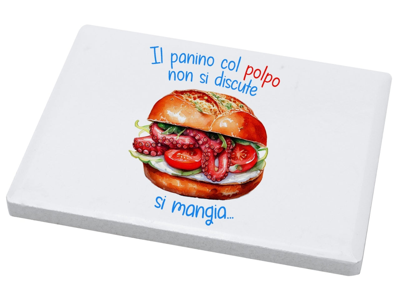 Magnete rettangolare piccolo 5x7cm polpo