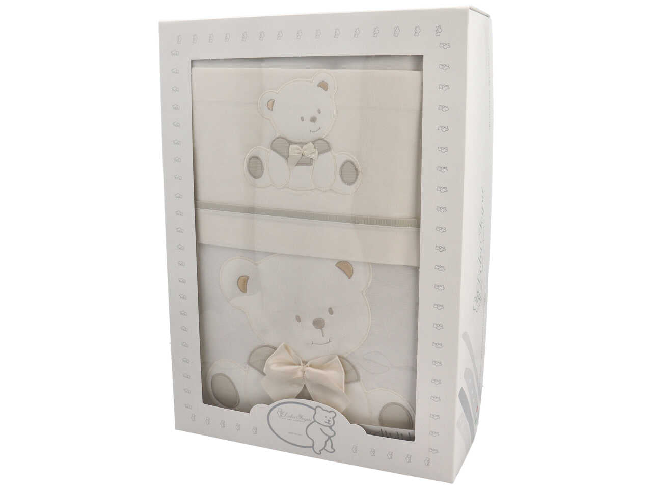 Coordinato culla estraibile ricamato panna