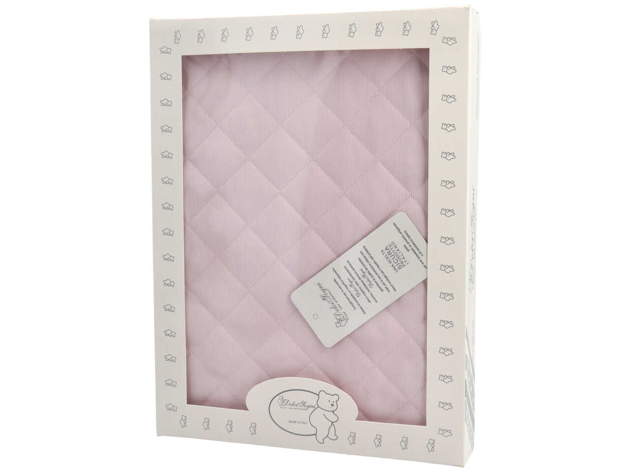 Coperta trapuntata per culla piquet senza ricamo, rosa