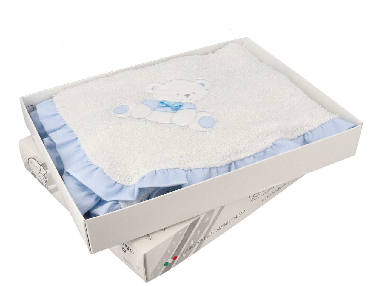 Telo in spugna ricamato, cielo