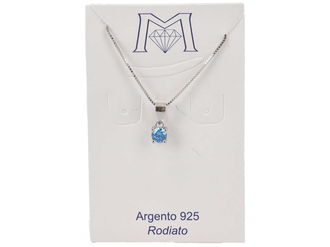 Collana con pendente p.luce 4,5mm acqua marina pd4394a
