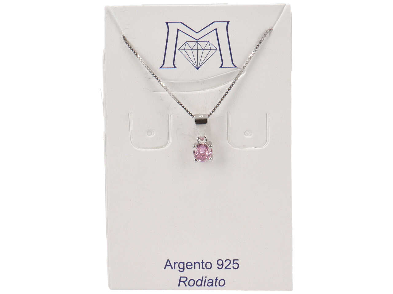 Collana con pendente punto luce 4,5mm rosa