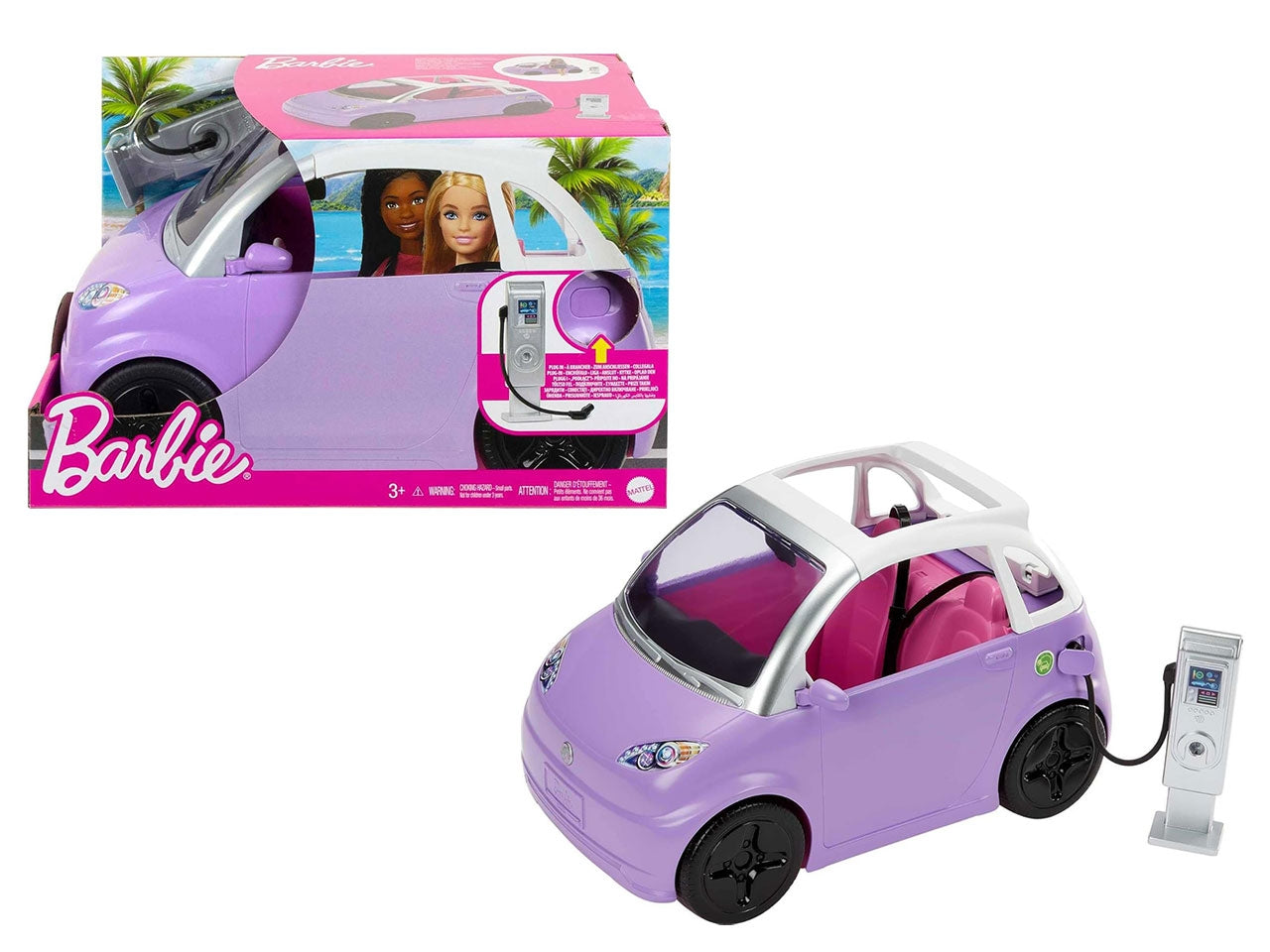 Barbie auto elettrica con colonnina