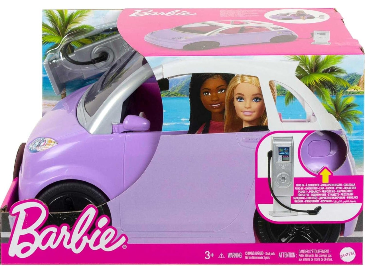 Barbie auto elettrica con colonnina