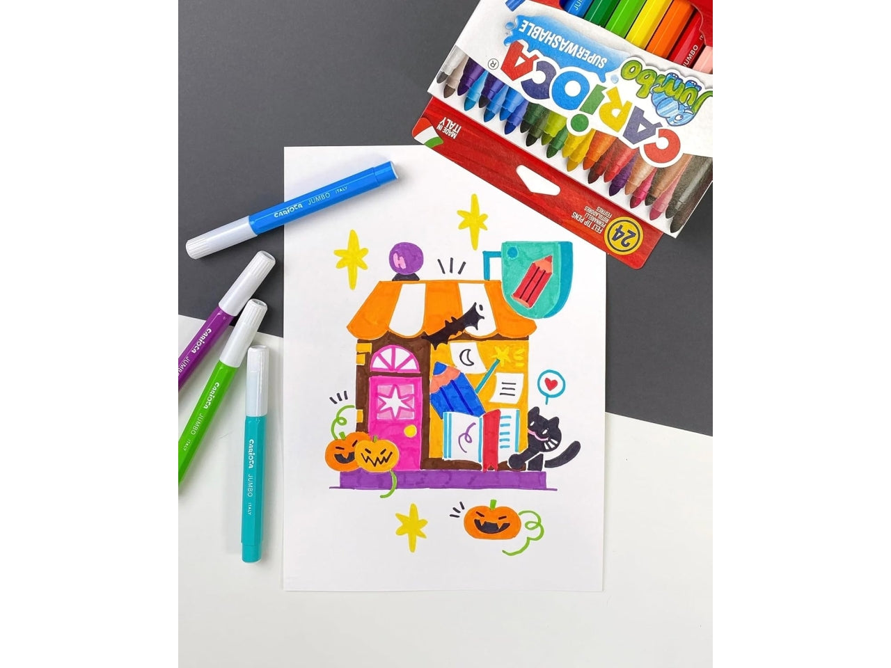 Carioca pennarelli jumbo 30 colori in scatola rigida