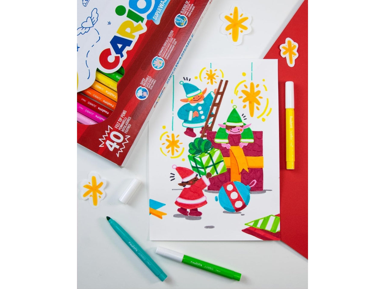 Carioca pennarelli jumbo 30 colori in scatola rigida