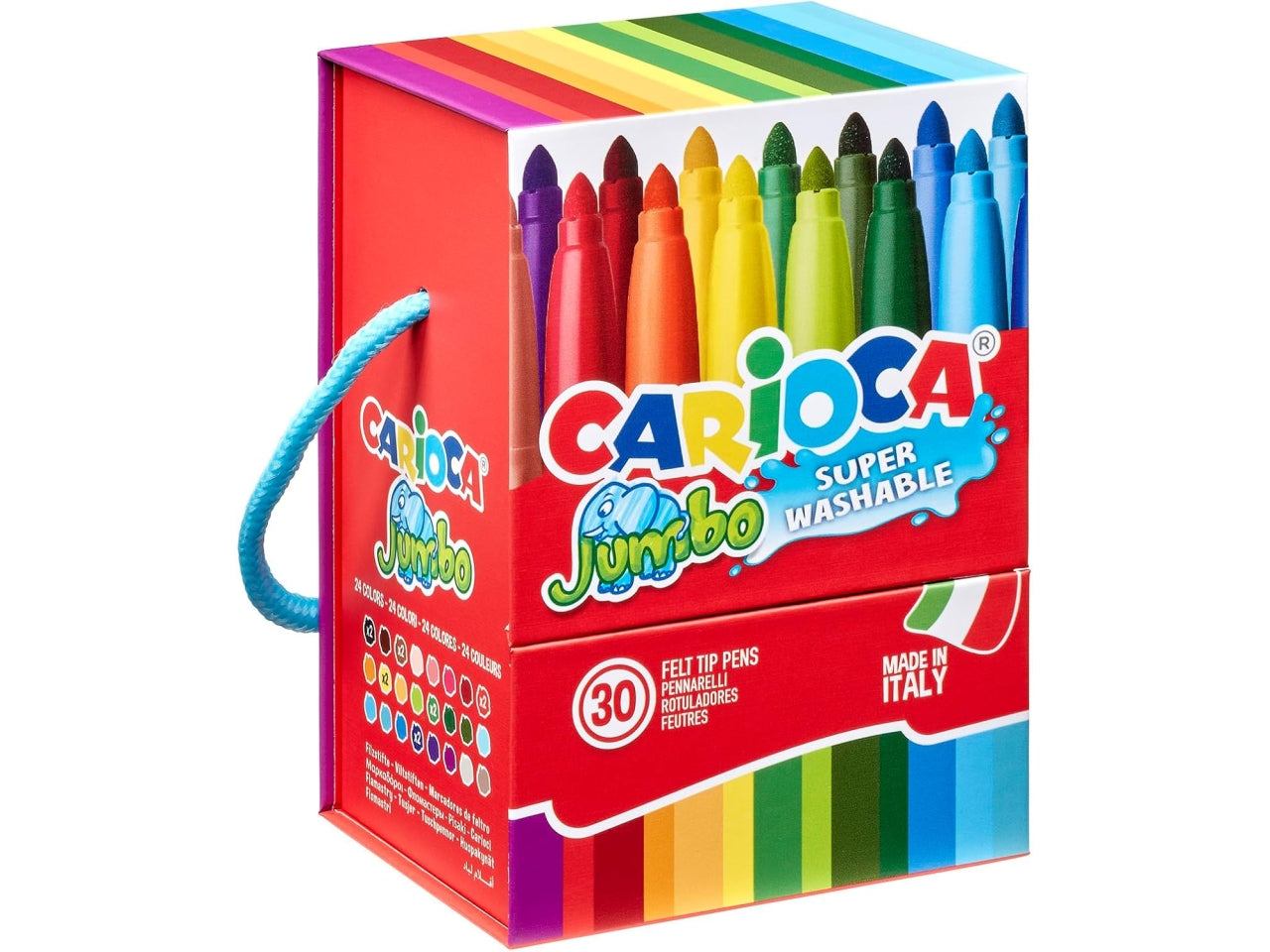 Carioca pennarelli jumbo 30 colori in scatola rigida