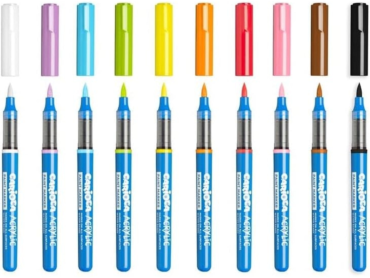 Carioca pennarelli acrylic paint marker scatola 10 pezzi