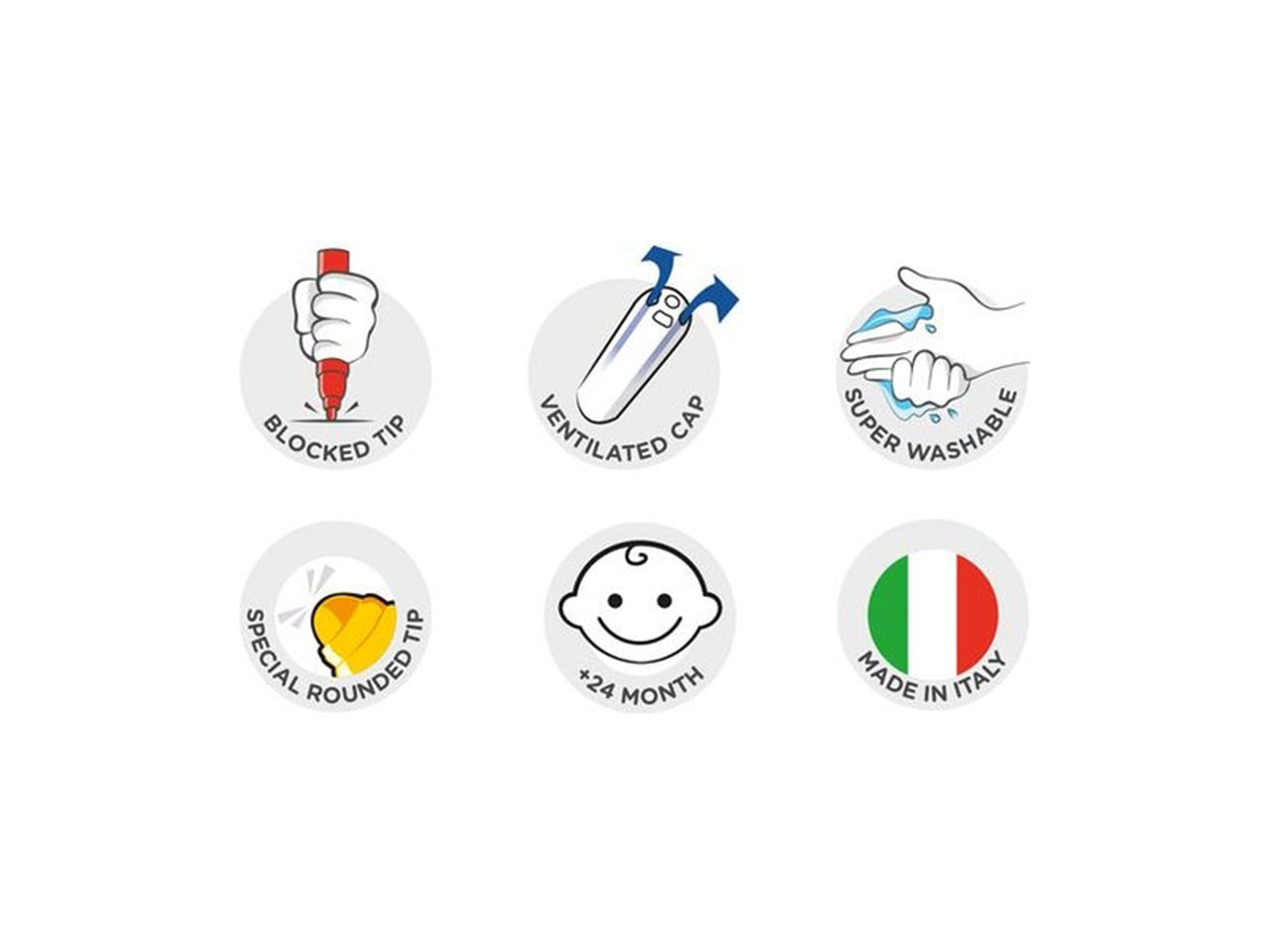 Carioca 6 pennarelli baby marker per bambini da 2+ anni