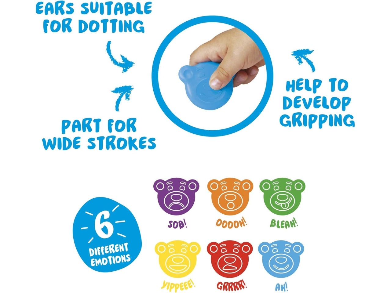 Carioca 6 pastelloni baby teddy per bambini da 1+ anni