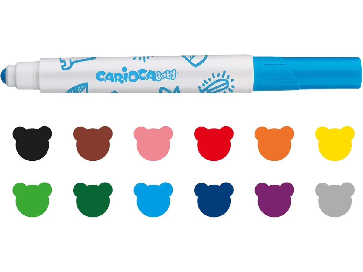 Carioca 12 pennarelli baby marker per bambini da 2+anni