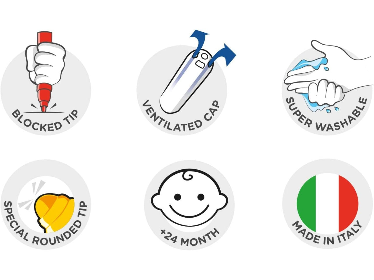 Carioca 12 pennarelli baby marker per bambini da 2+anni