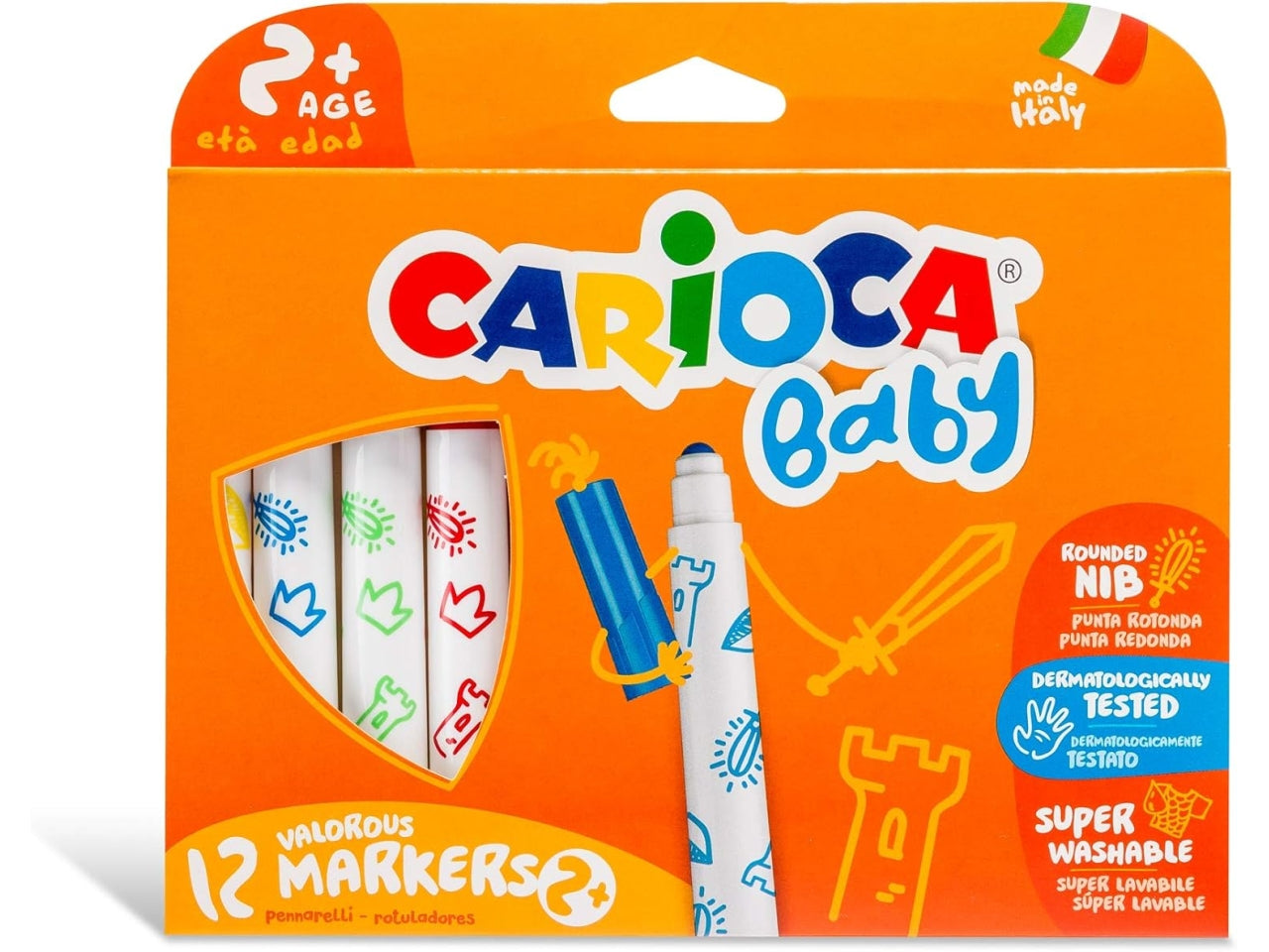 Carioca 12 pennarelli baby marker per bambini da 2+anni