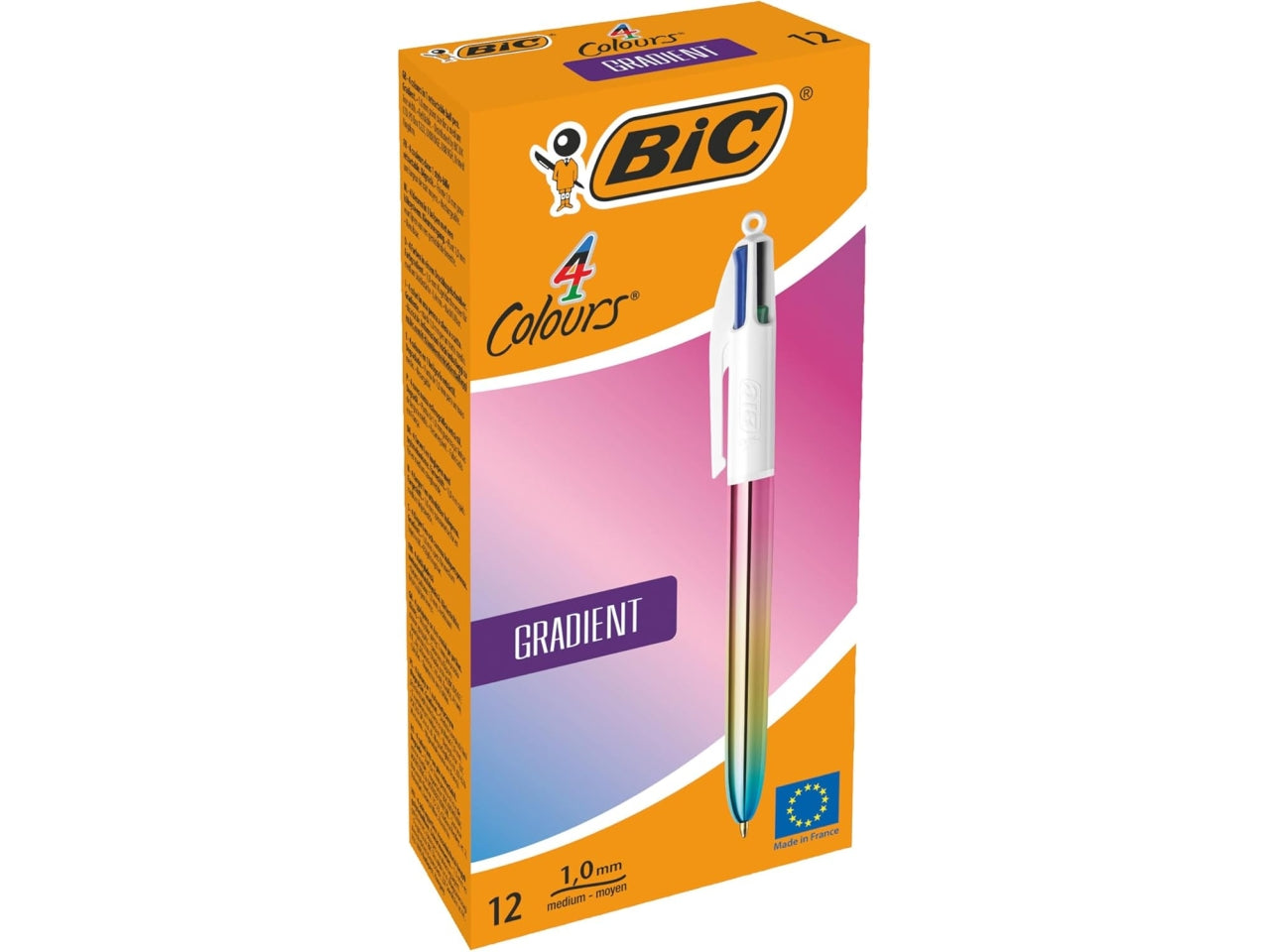 Bic penna 4 colori gradient 1.0mm, scatola 12 pezzi