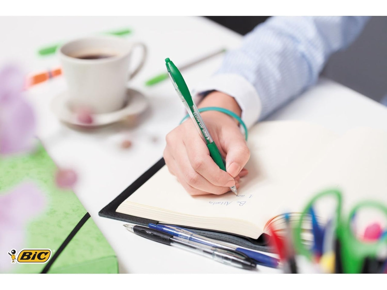 Bic atlantis refrsh rossa, scatola da 12 pezzi