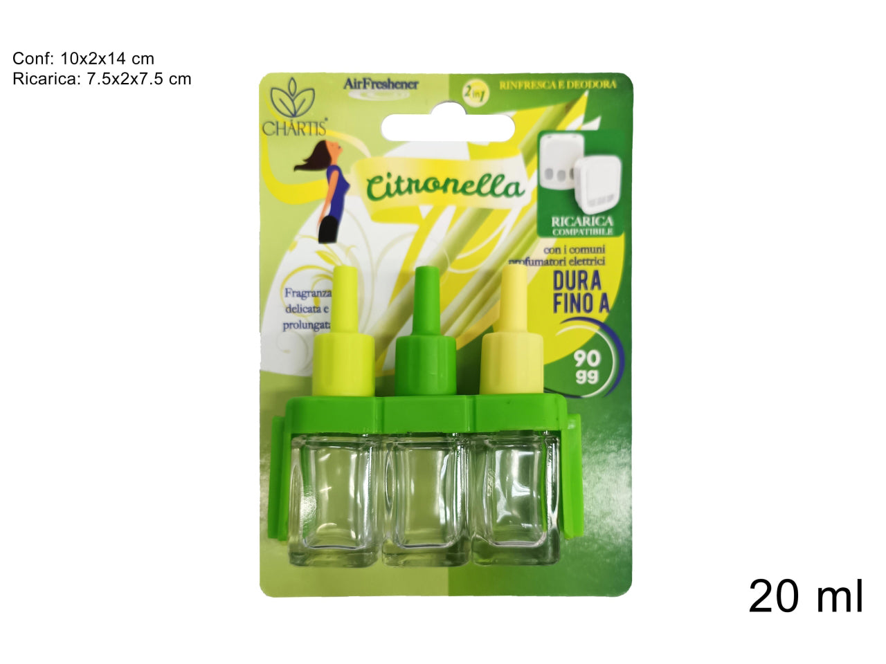 Ricarica diffusore triplo profumazione citronella