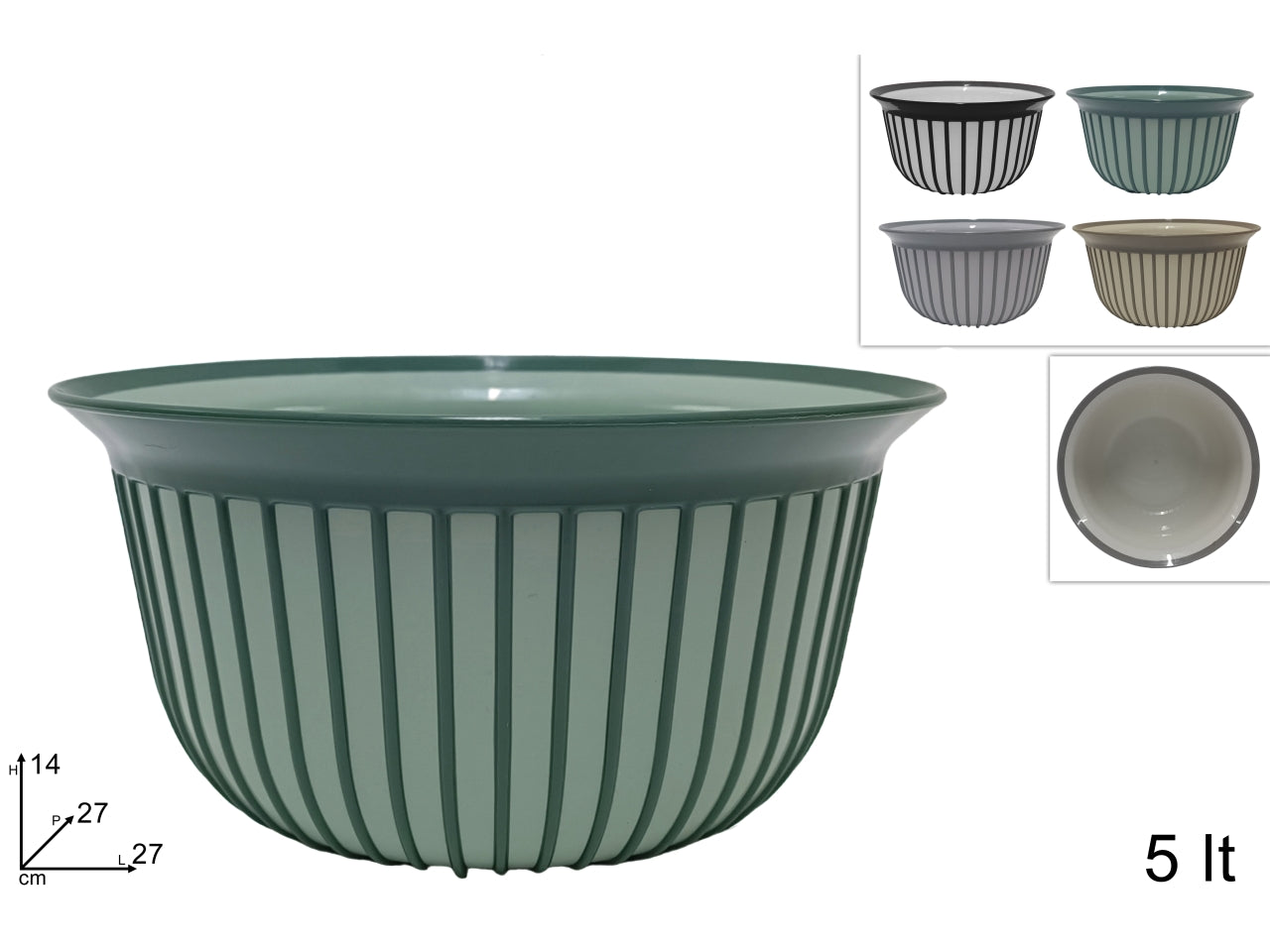 Coppetta plastica 5lt in 4 colori assortiti