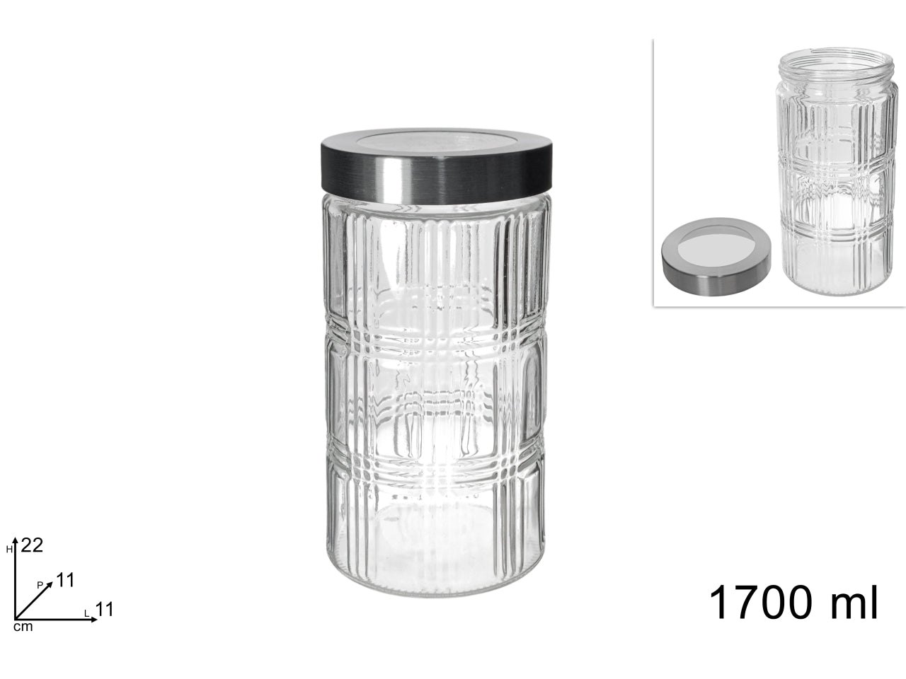 Barattolo in vetro 1700ml con tappo