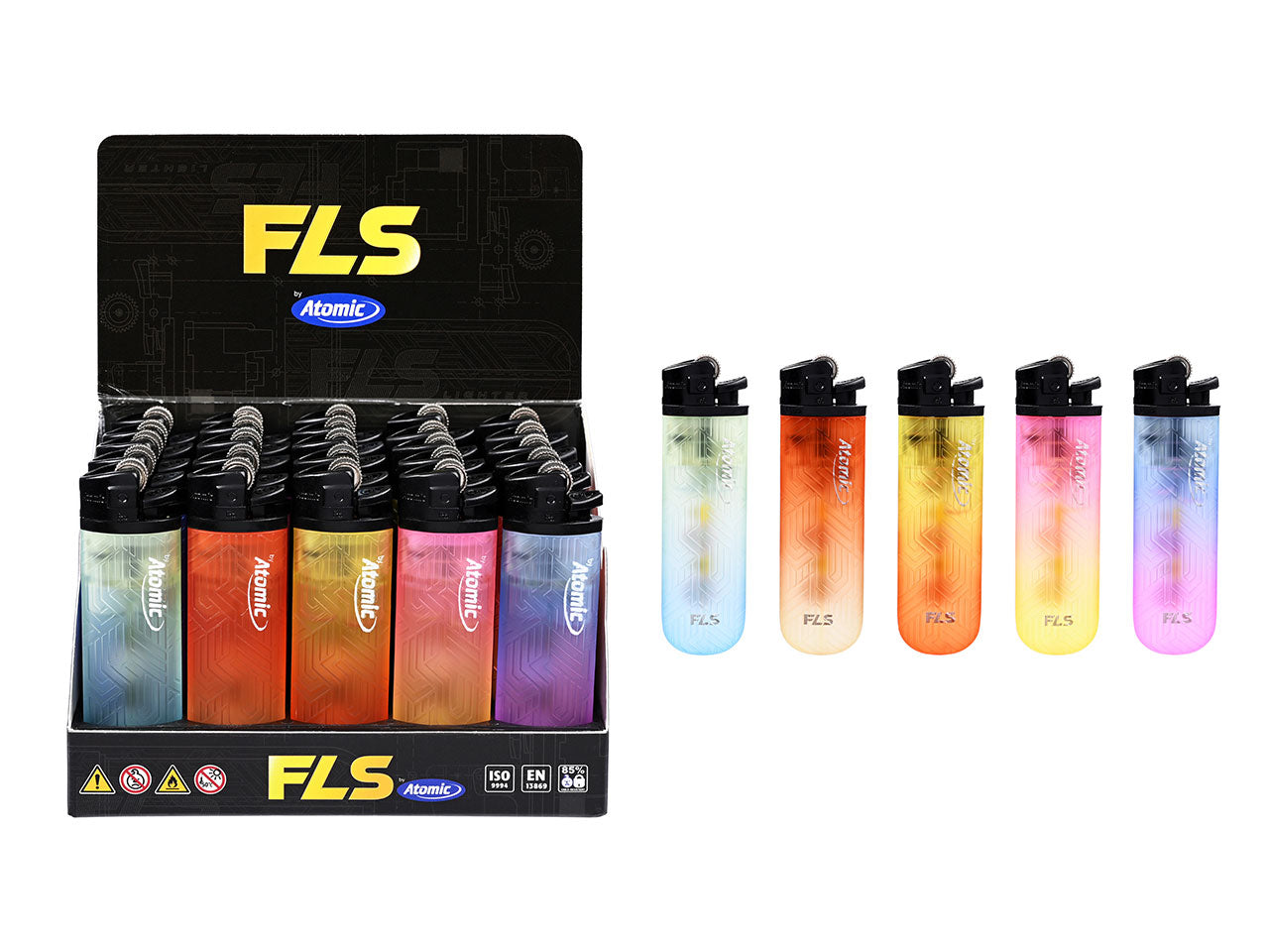 Accendino atomico Ruota Floreale Softflame Monouso FLS by Flint 2 Toni Trasparente confezione da 25 accendini