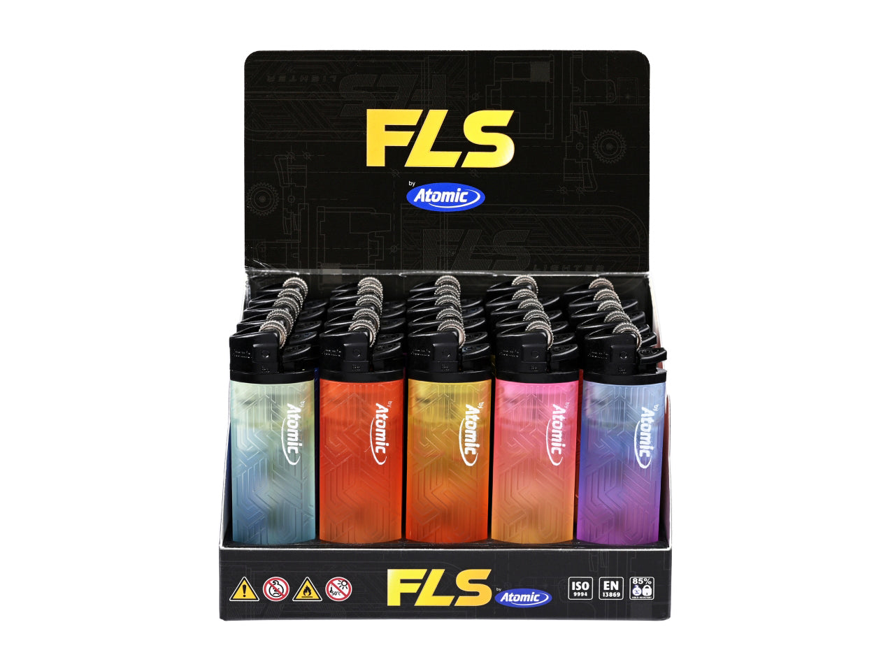 Accendino atomico Ruota Floreale Softflame Monouso FLS by Flint 2 Toni Trasparente confezione da 25 accendini