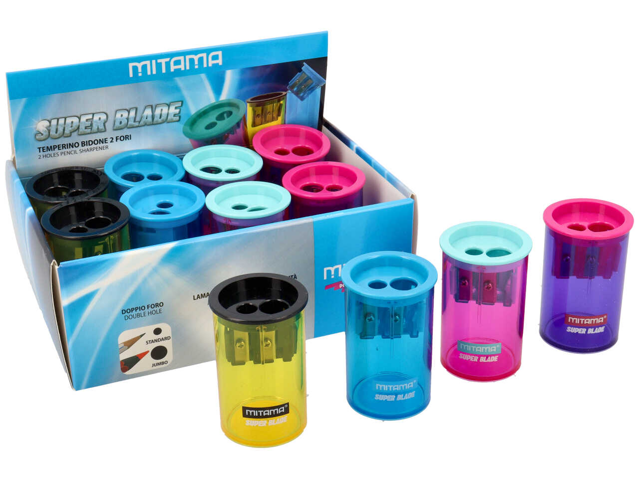 Mitama temperino bidone 2 fori confezione da 12 pezzi