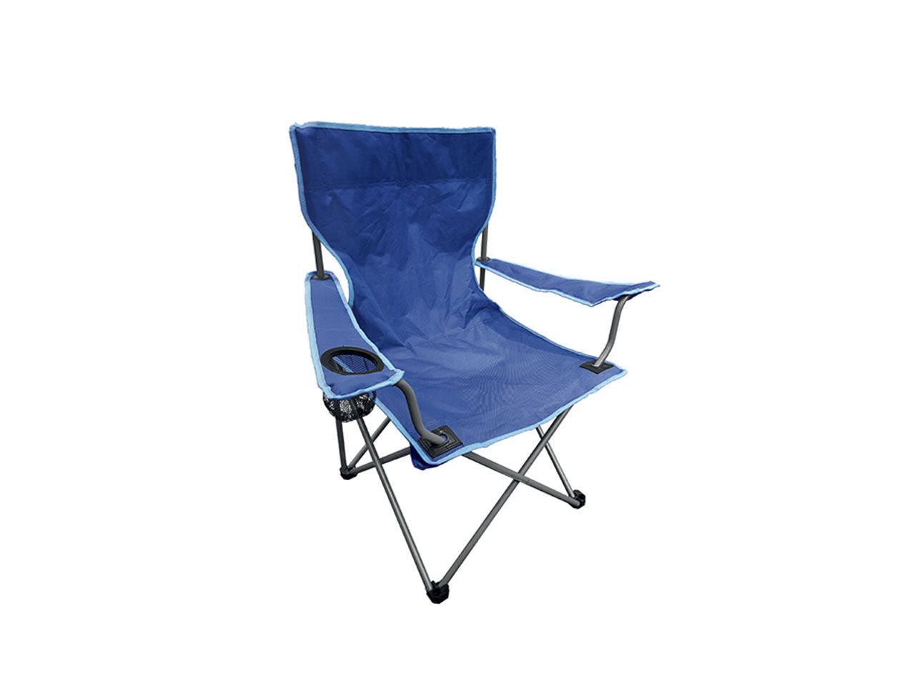 Sedia camping in ferro chiusura ad ombrello Poly di colore blu