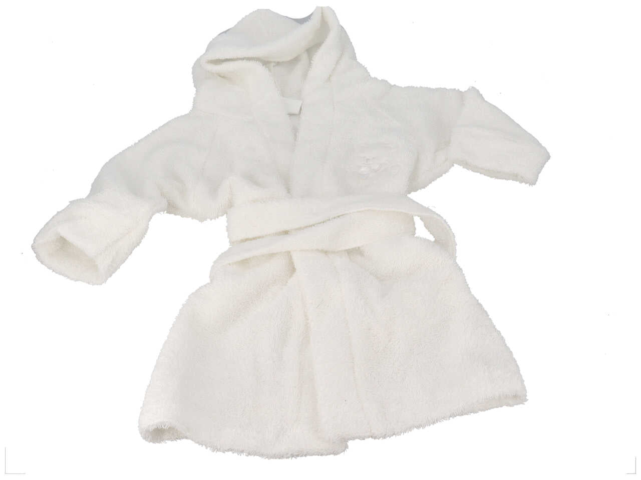Accappatoio con maniche ricamato, 30/36 mesi bianco
