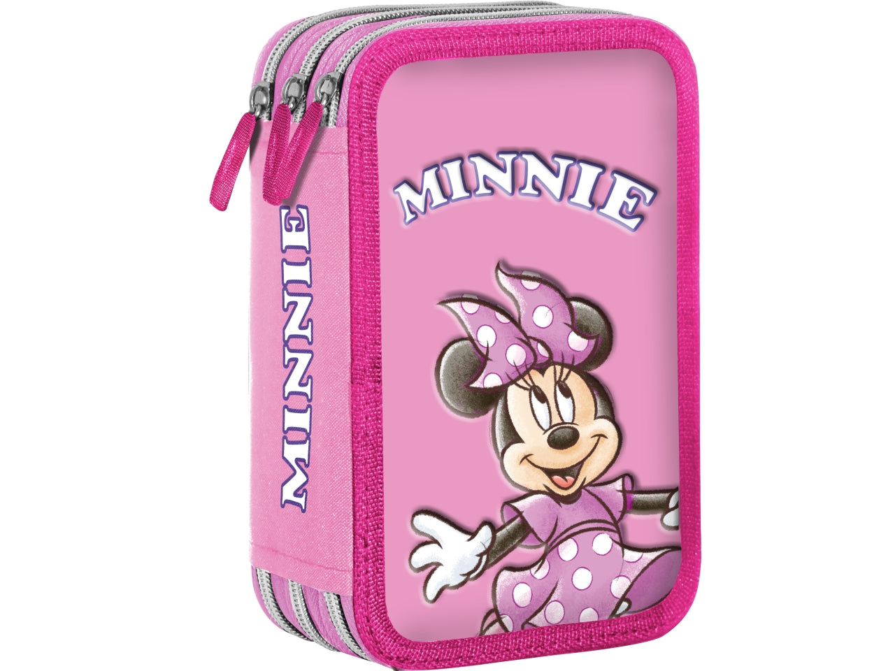 Minnie astuccio 3 zip con colore Giotto e con1 penna Papermate