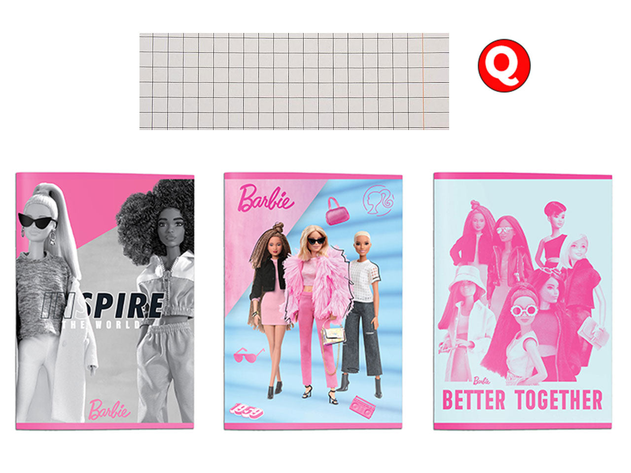 Barbie quaderno maxi confezione 12 pezzi rigatura Q con margine