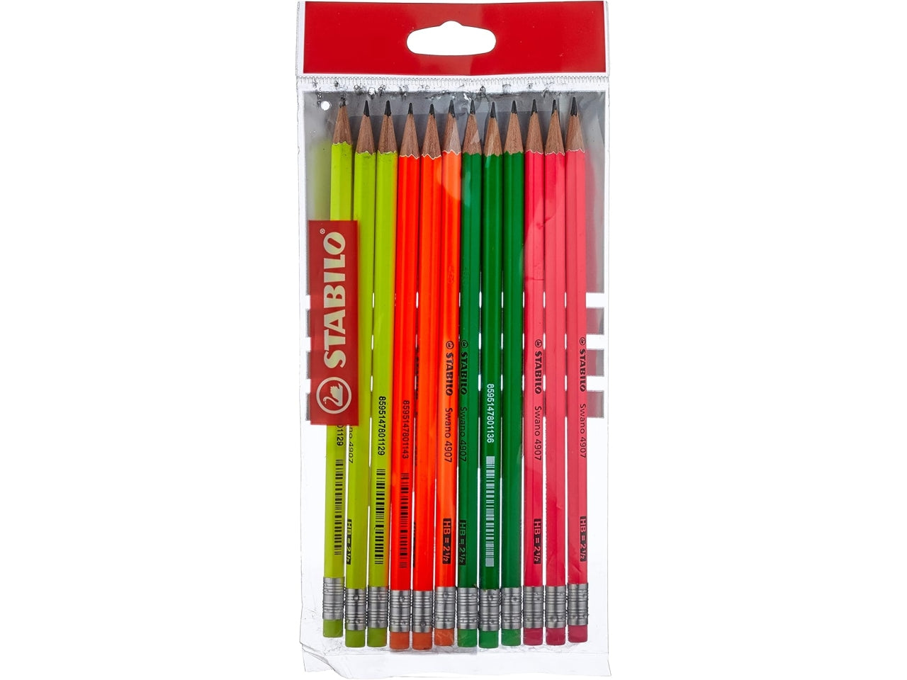 Stabilo matite swano fluo hb  la confezione contiene 12 pezzi