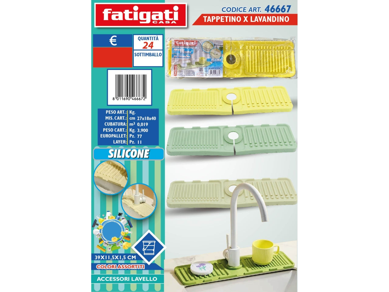 Tappetino per lavandino in silicone