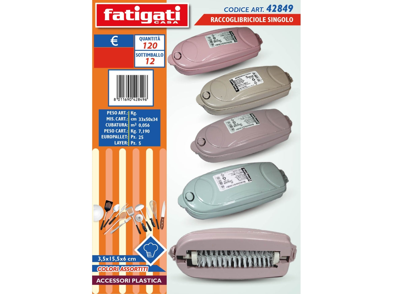 Spazzola raccoglibriciole singolo