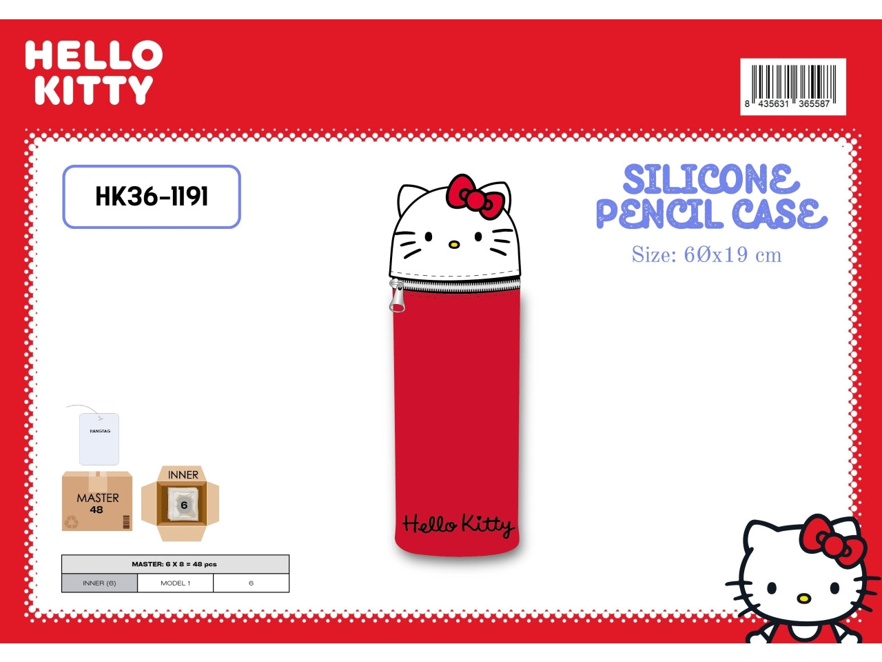 Hello Kitty Silicone astuccio 6 X19cm