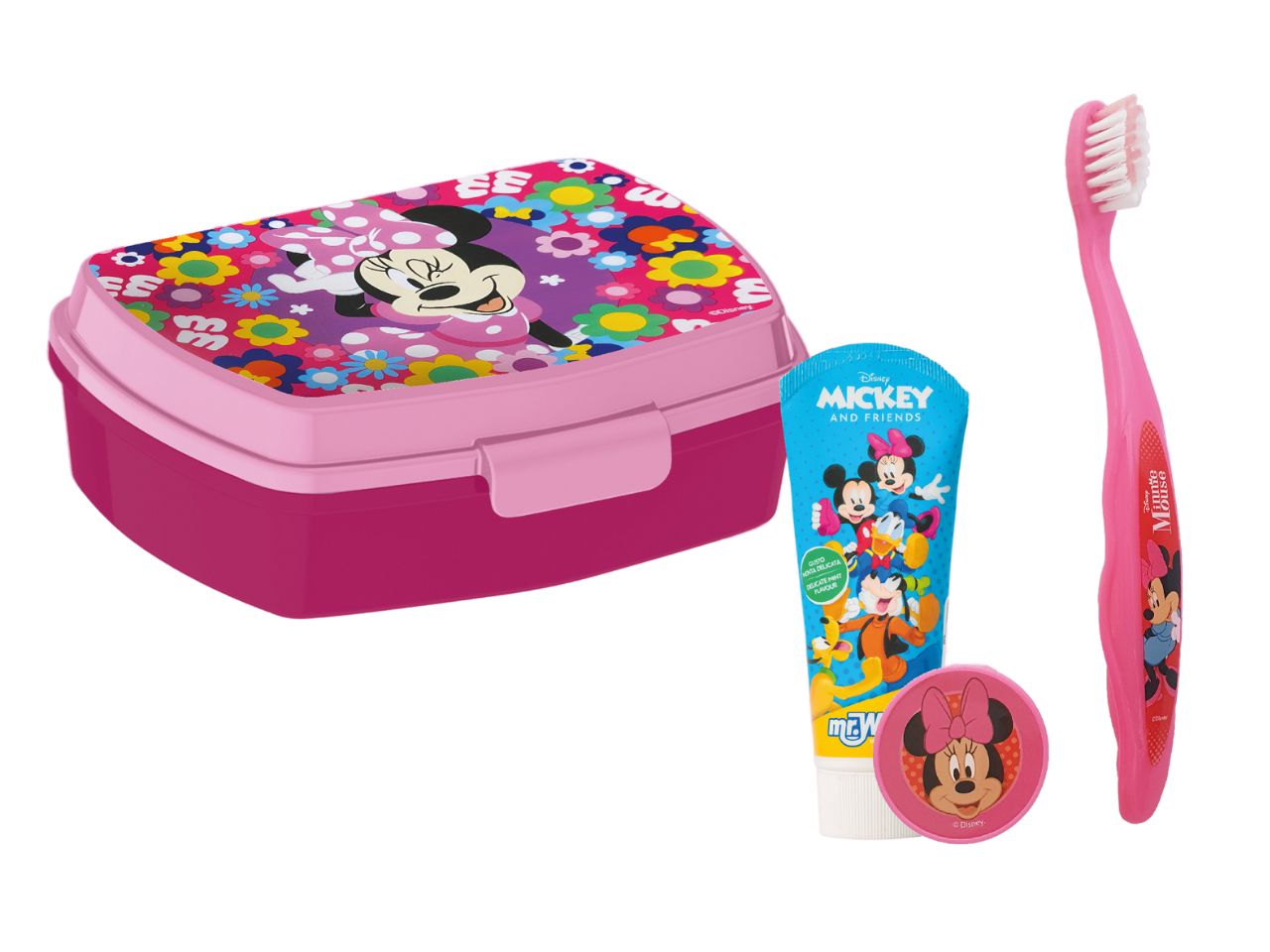 Minnie portamerenda con spazzolino e dentifricio