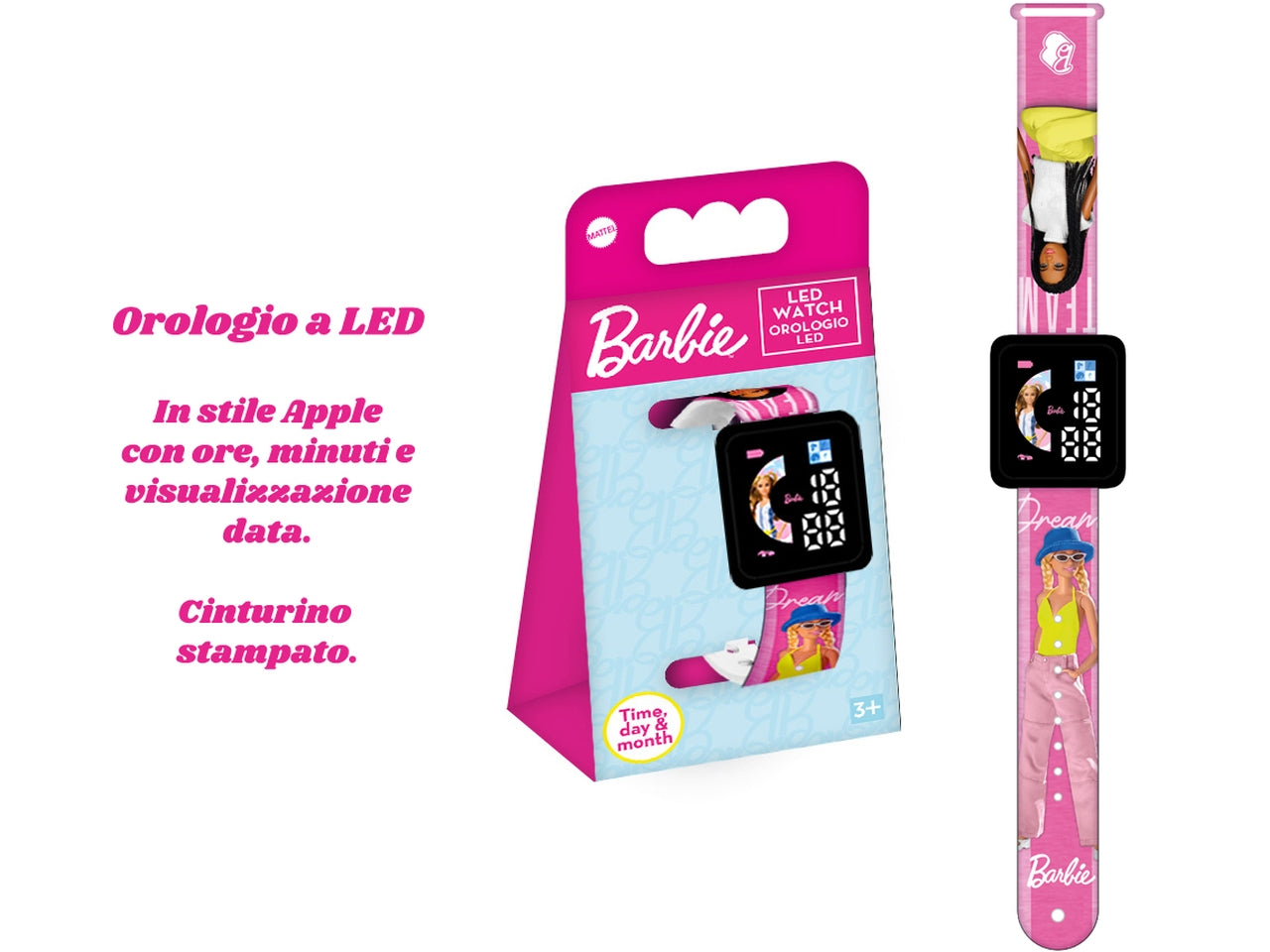 Barbie orologio led schermo decorato e luci