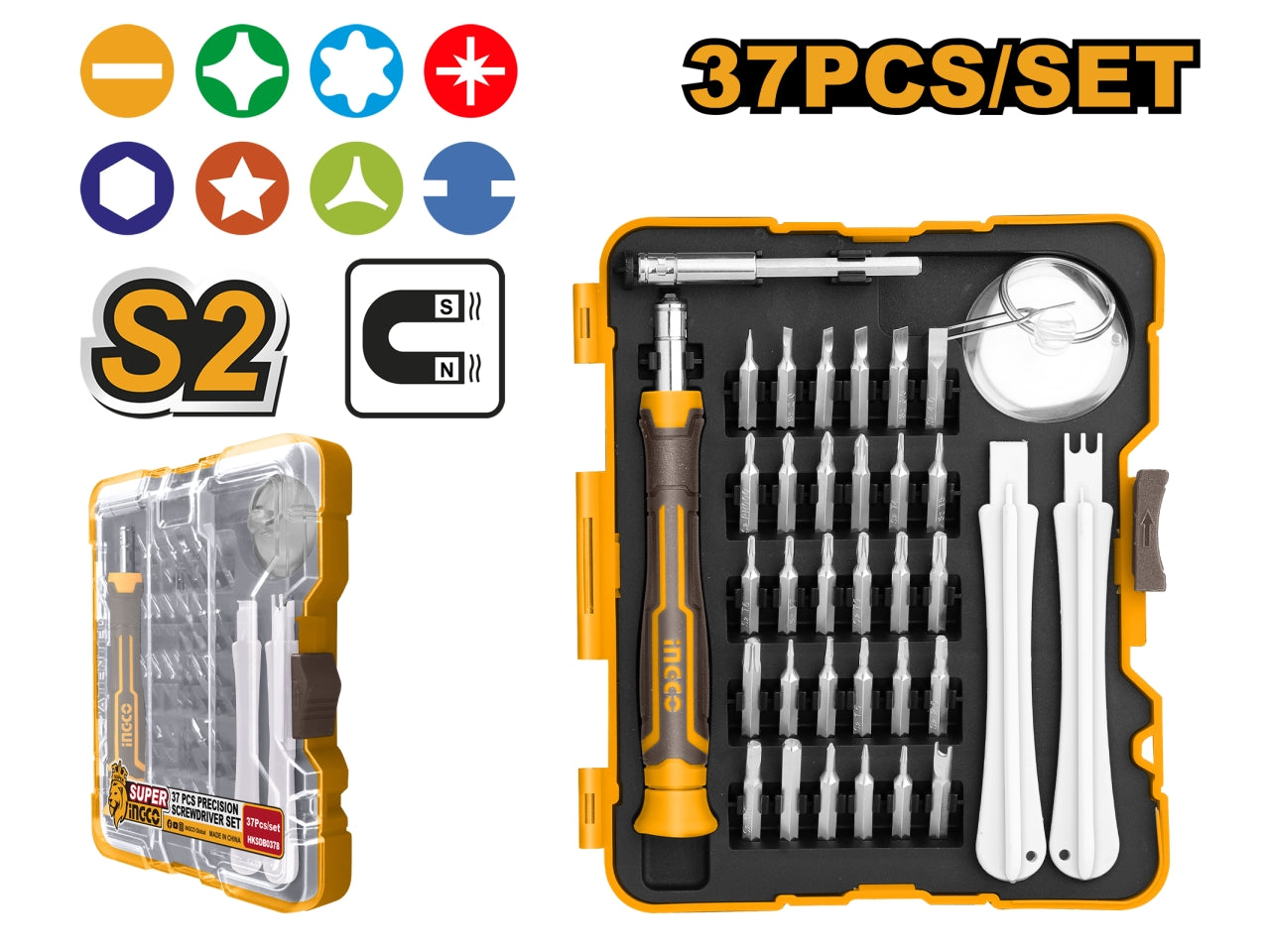 Cacciaviti di precisione con bit magnetici set da 37 cacciaviti