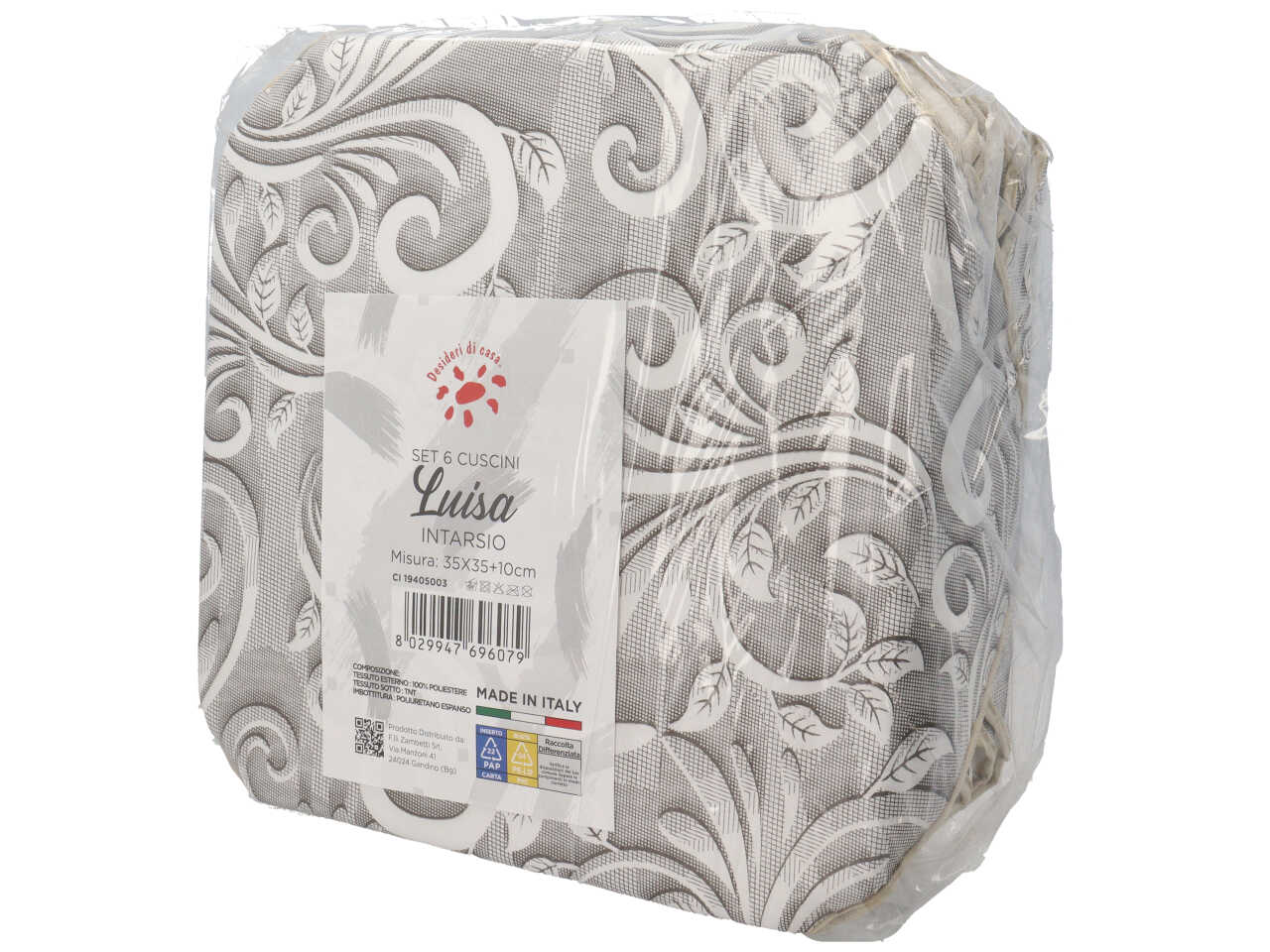 Set 6 cuscino sedia linea Luisa intarsio
