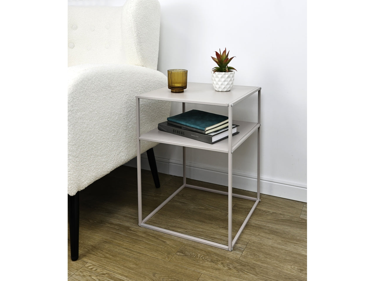 Alrik consolle 2 piani beige 37,5xh.50,5cm