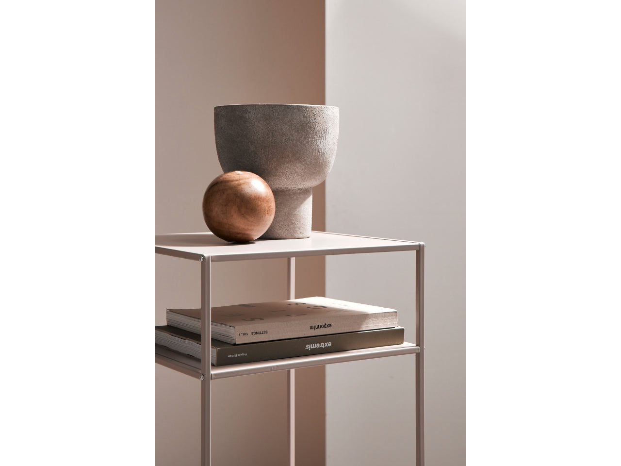 Alrik consolle 2 piani beige 37,5xh.50,5cm